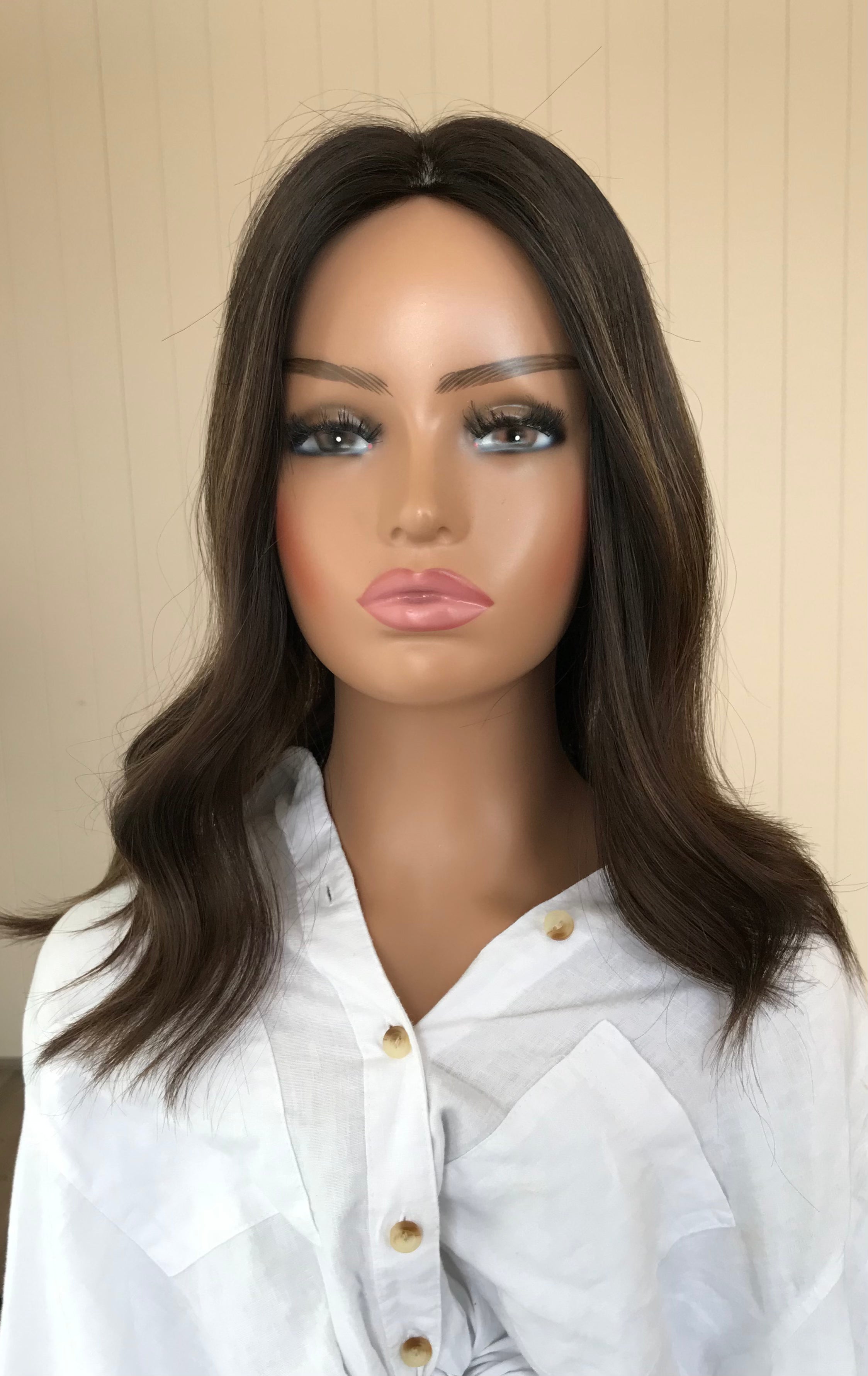 Custom Order Krystina Bailey Seamless Silk Topper 16 Inches with a 8 x 8 cap