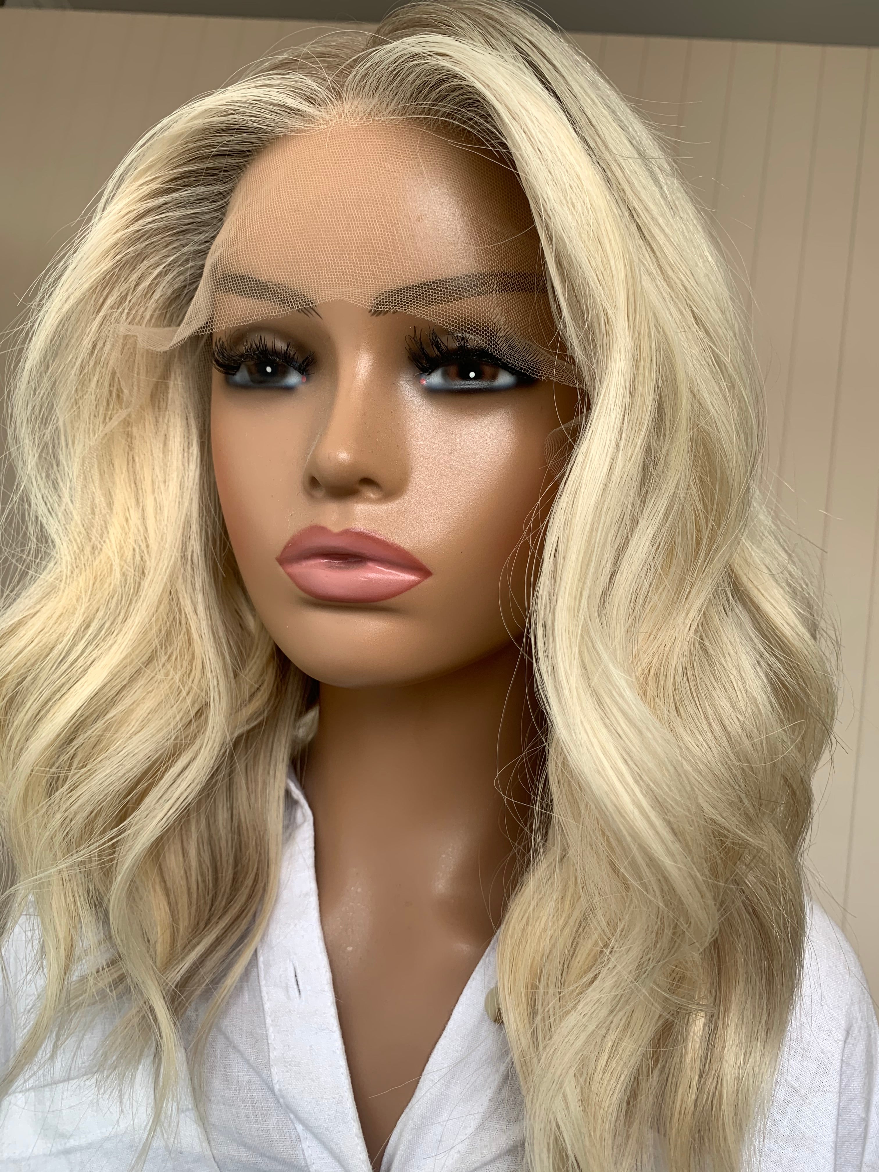 Sadie - Lace Front Human Hair Wig 16 Inches with a medium cap