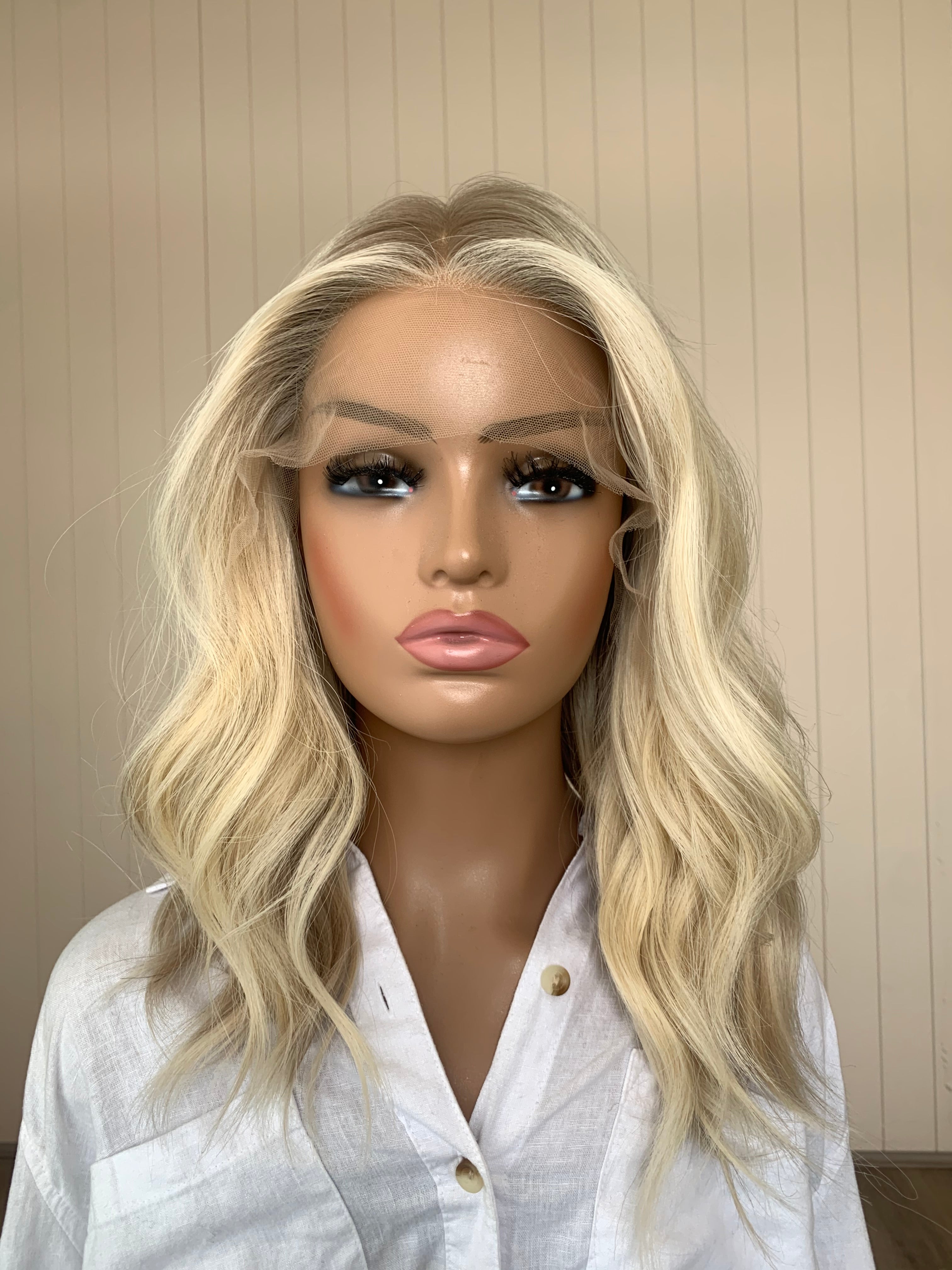 Sadie - Lace Front Human Hair Wig 16 Inches with a medium cap