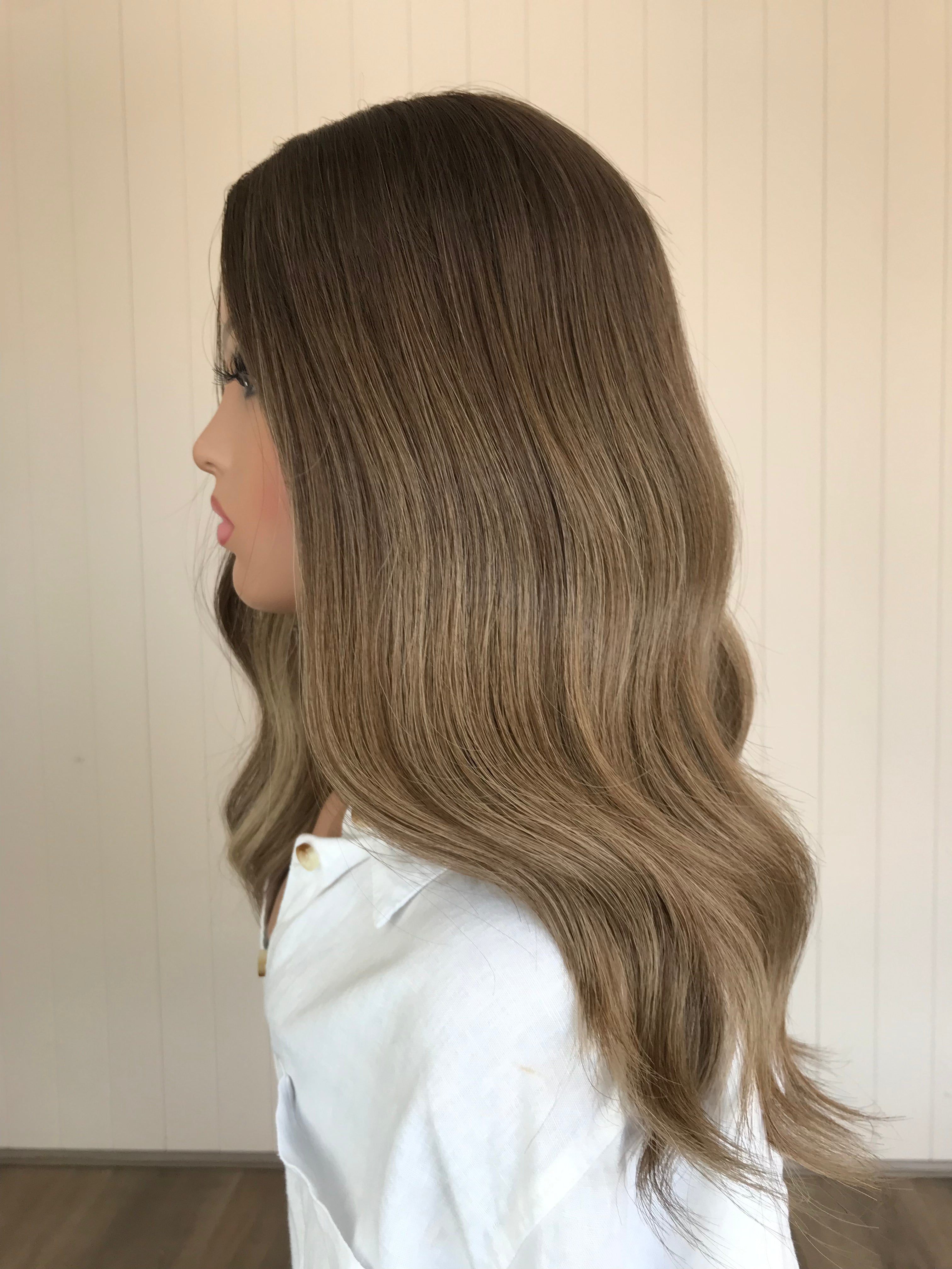 Harper Closed Lace Low Density Topper with a 8 x 8 cap