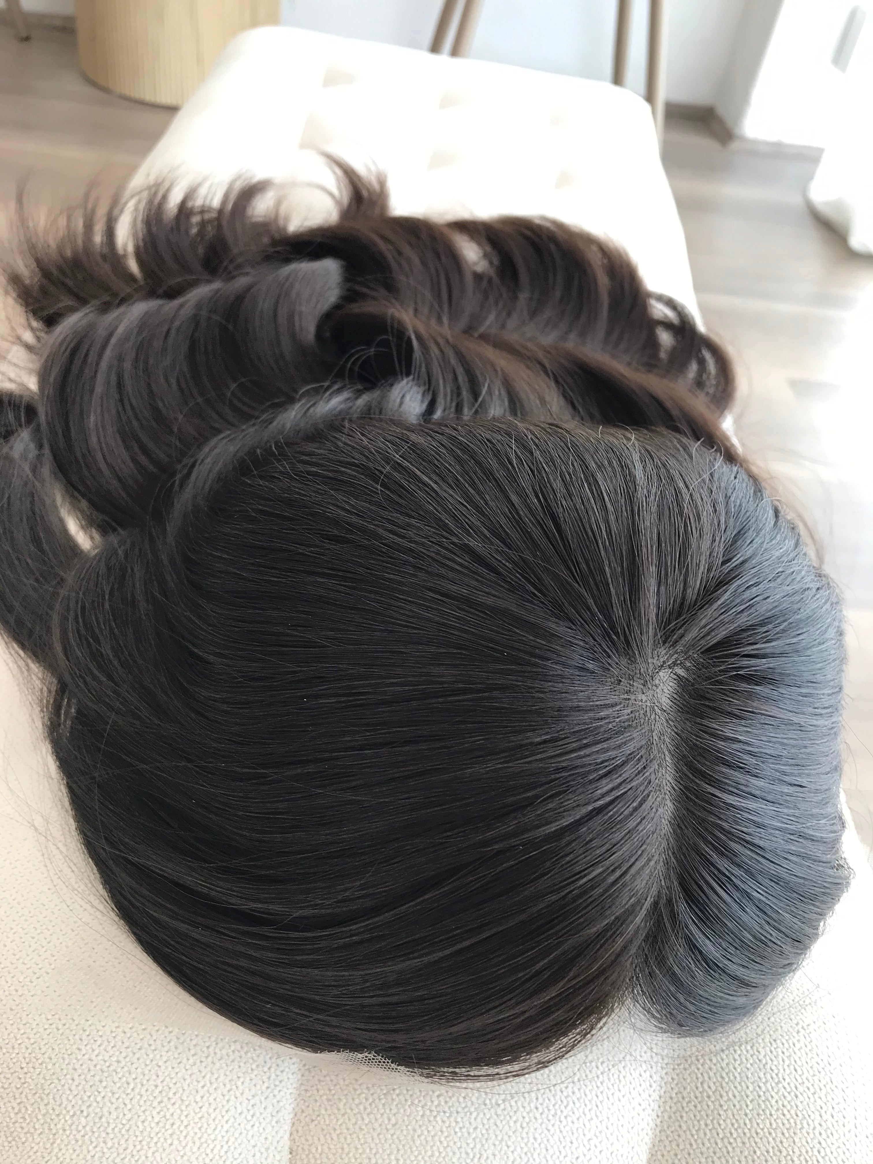 Iris - Lace Front Medical Human Hair Wig 18 Inch Medium Cap