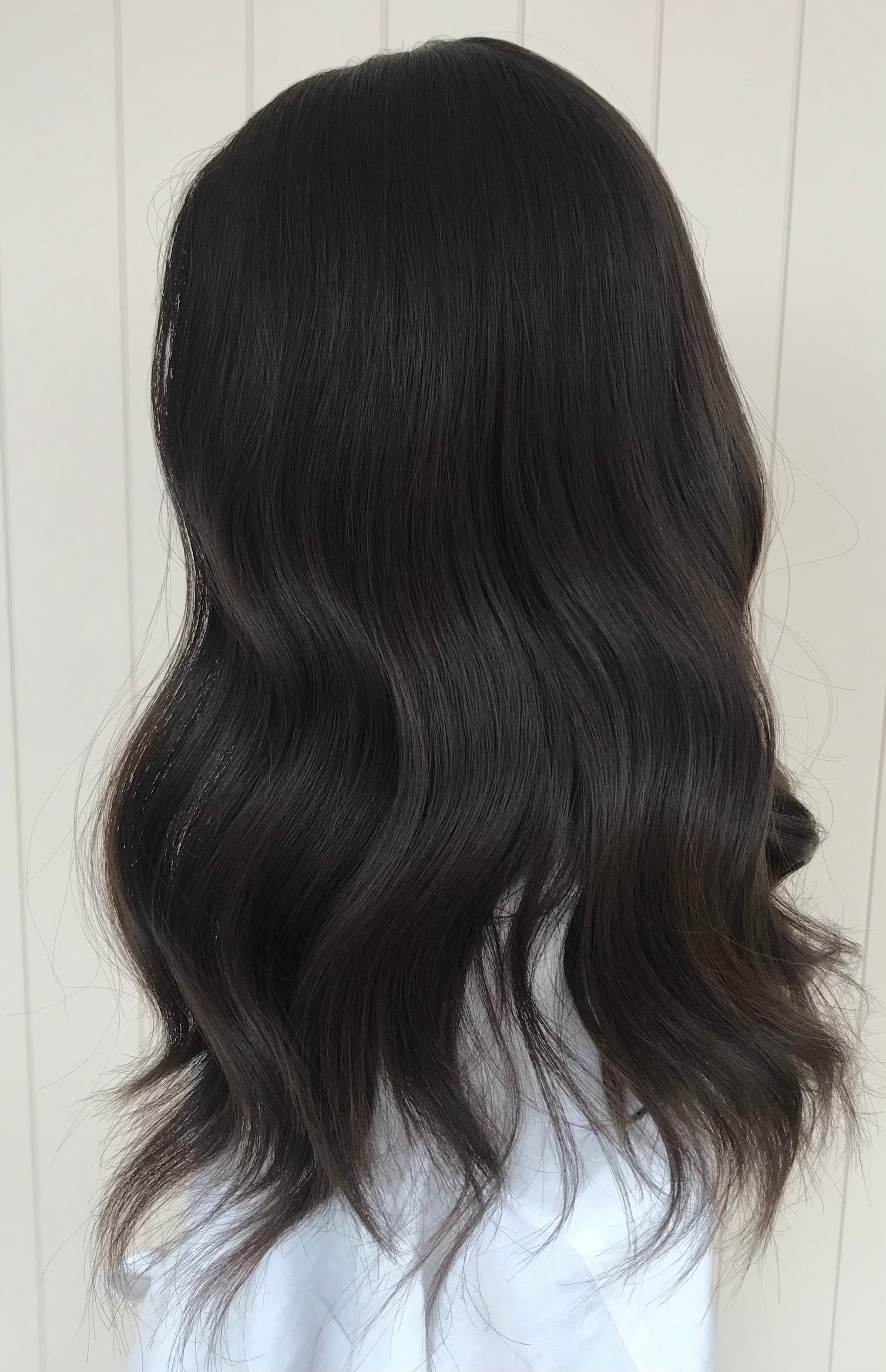 Iris - Lace Front Medical Human Hair Wig 18 Inch Medium Cap