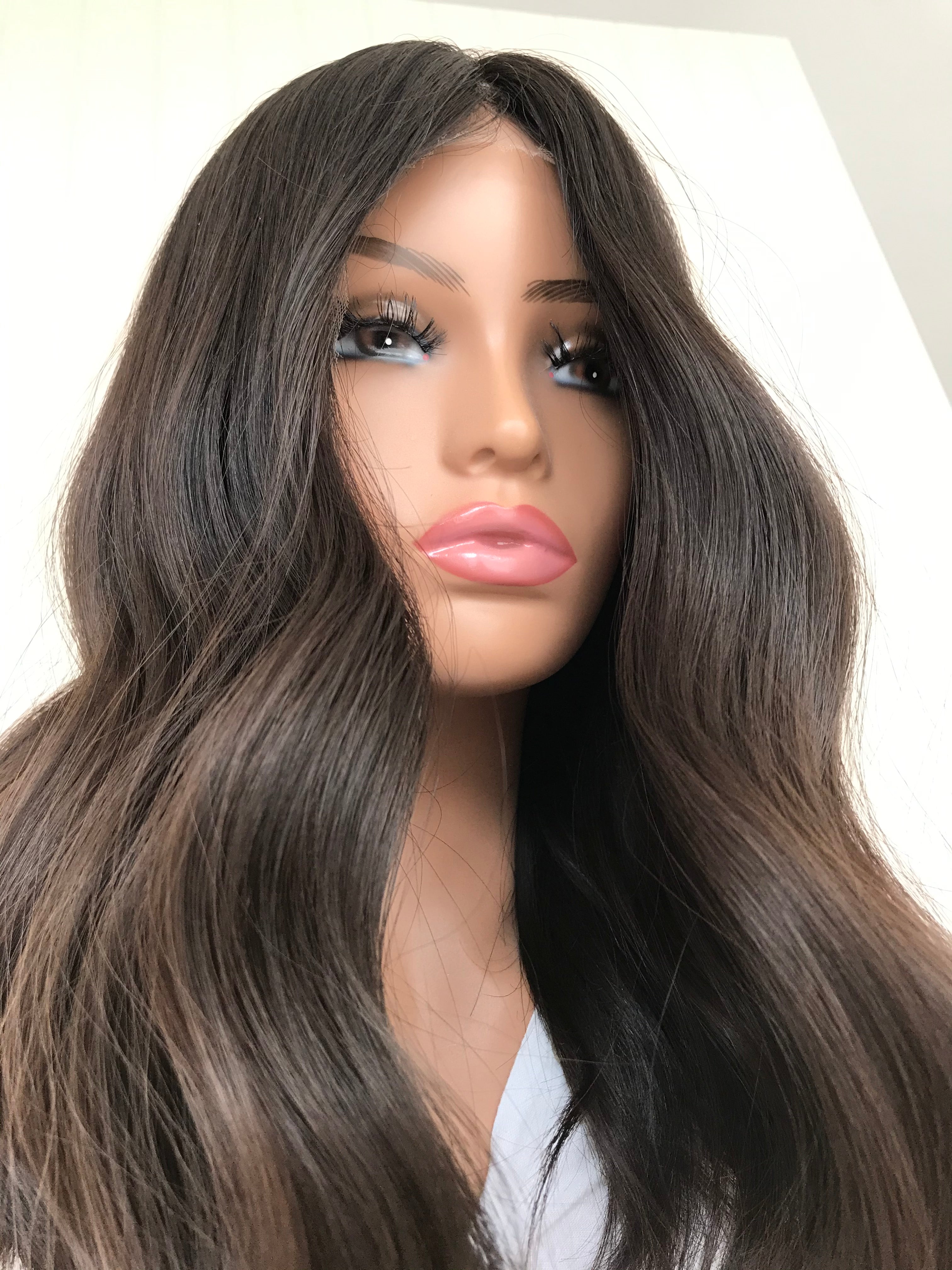 Iris - Lace Front Medical Human Hair Wig 18 Inch Medium Cap