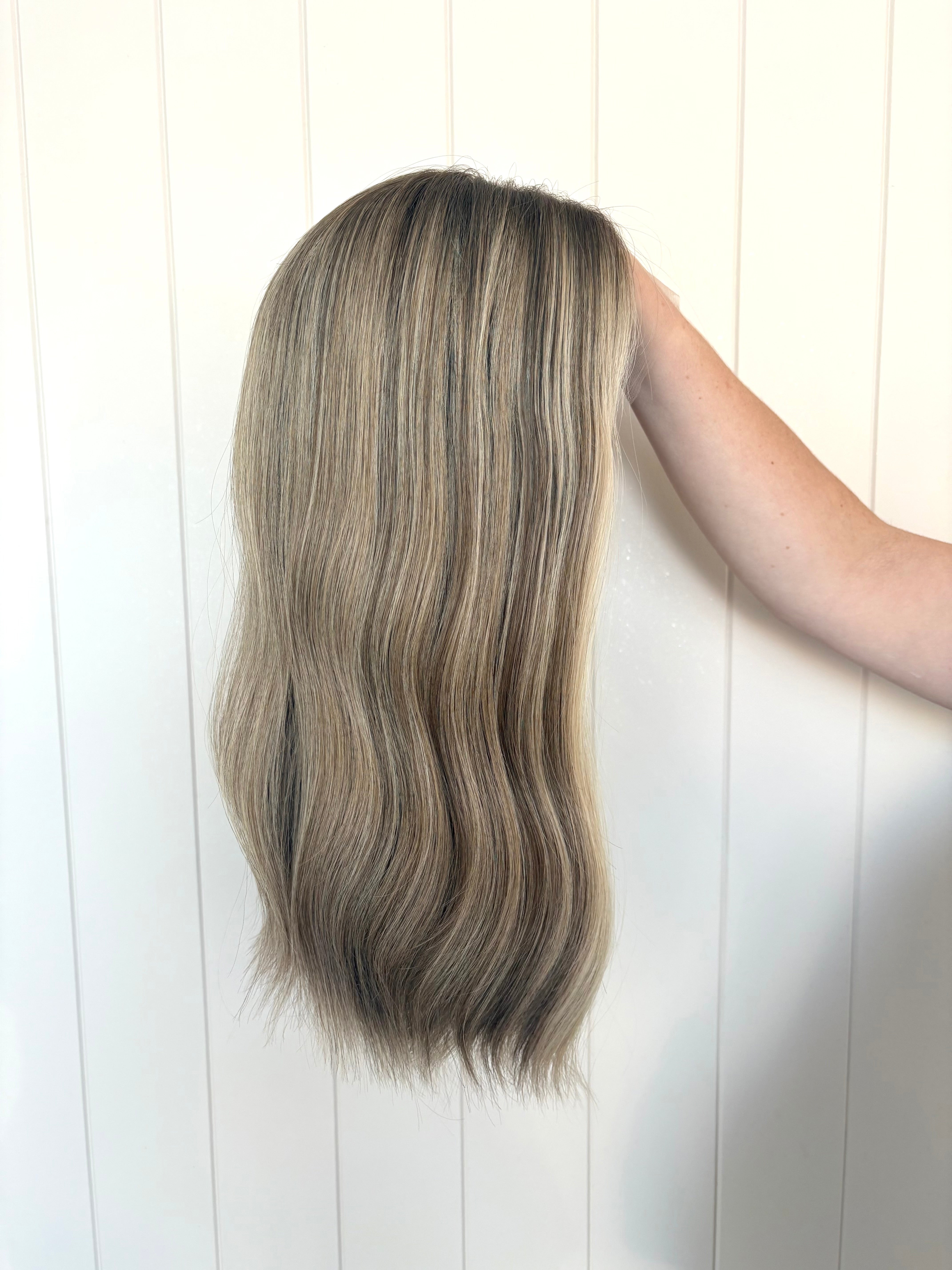 Frankie Hand Tied Lace Wig 20 Inches with a Small Cap | Lob Layer