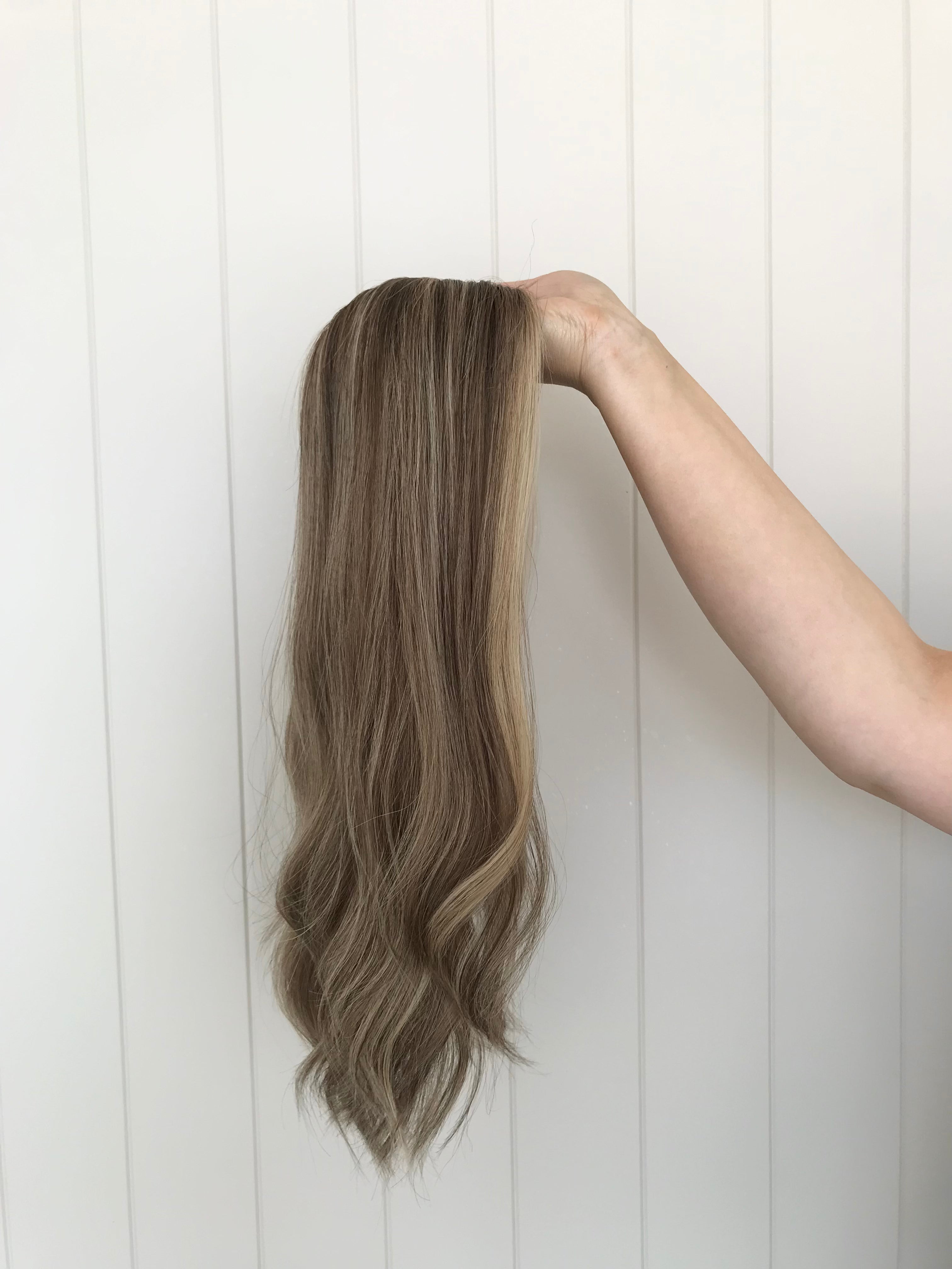 Harlow Closed Lace Low Density Topper with a 8 x 8 cap